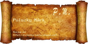 Pulszky Márk névjegykártya